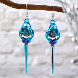 D20 Dice Earrings with Spike - Magical Butterfly