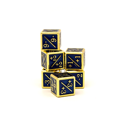 +1/+1 & -1/-1 D6 Cursed Coast Pack of 6 CCG Metal Dice