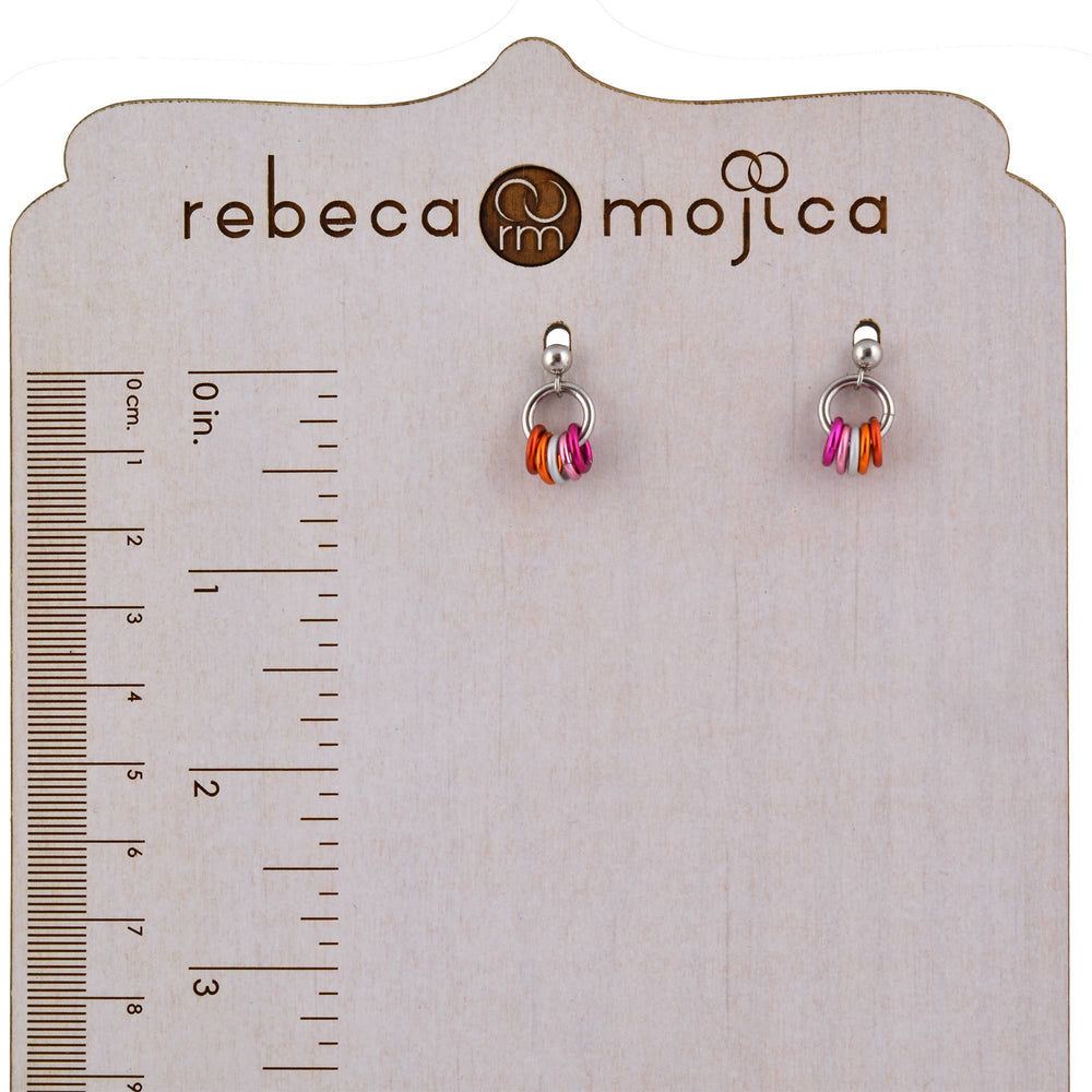 Lesbian Pride - Tiny Hoop Flag Earring