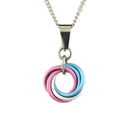 Transgender Pride Pendant - Small Swirl: Light