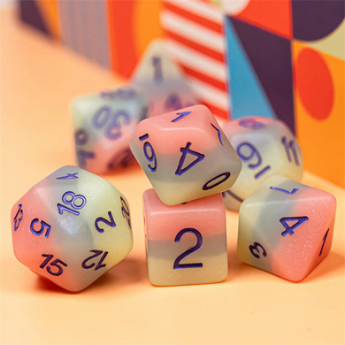 Peach Snow Cone RPG Dice Set