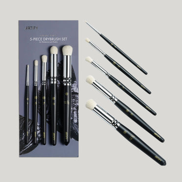 ARTIFY 5 PCS Drybrush Set for Miniature and Model, Expert Series - Black