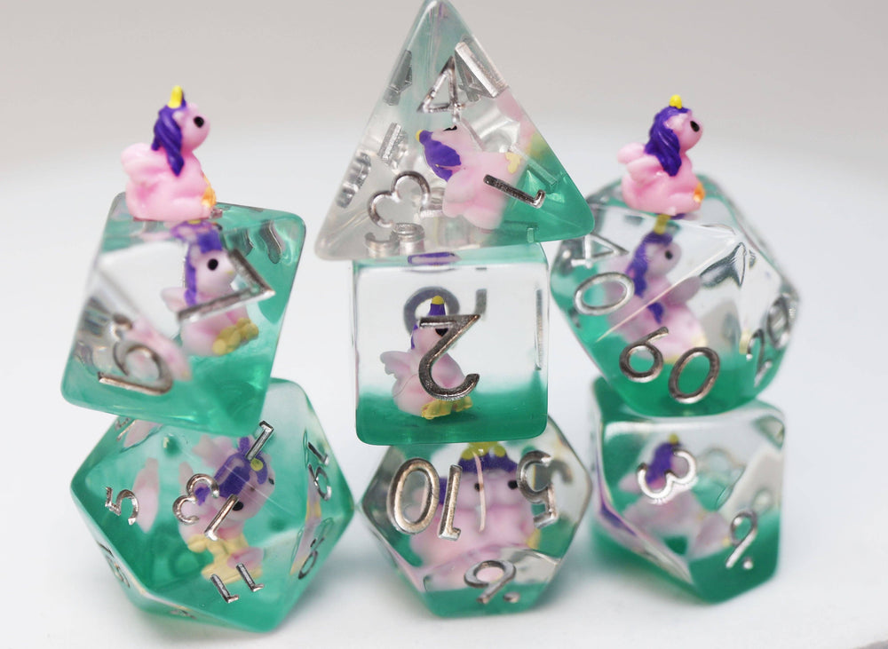 Enchanting Unicorn RPG Dice Set