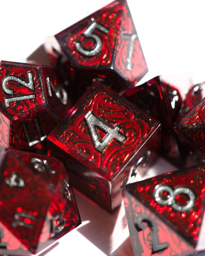 Exsanguinated 7-Piece Iconic Vampire-Themed Dice Set