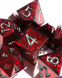 Exsanguinated 7-Piece Iconic Vampire-Themed Dice Set