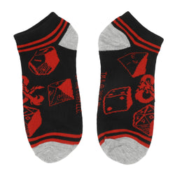 Dungeons & Dragons Logo, Verbiage, and Dice Womens Ankle Socks 5 Pack