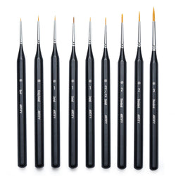 ARTIFY 9 PCS Round Tip Miniature Detail  Paint Brush Set