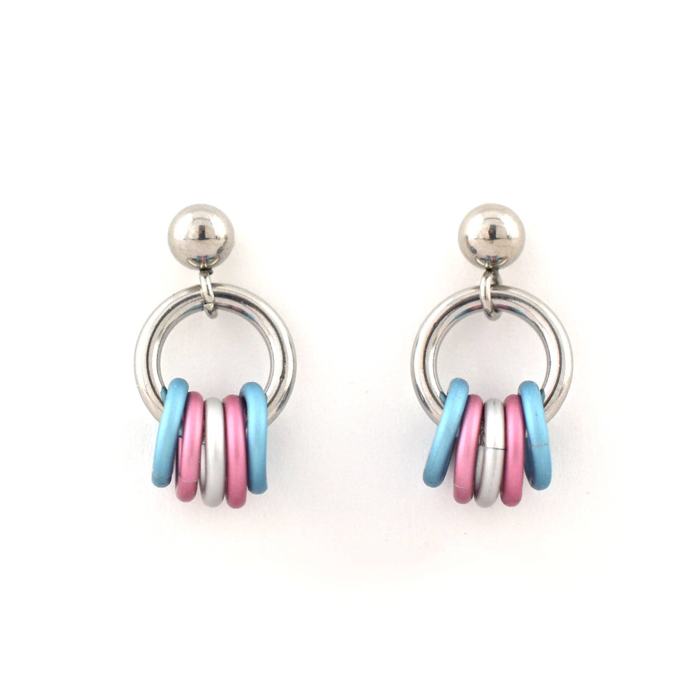 Transgender Pride - Tiny Hoop Flag Earring: Bold