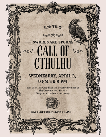 Call of Cthulhu-RPG One Shot April 2nd