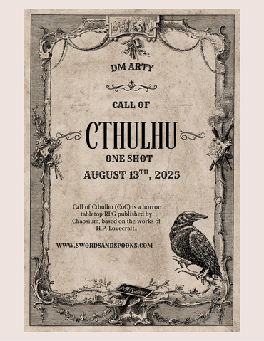 Call of Cthulhu-RPG One Shot August 13th
