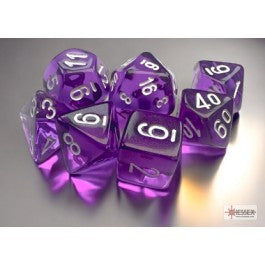 Chessex 7-Die Set Mini Translucent - Purple/White