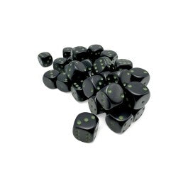 Chessex 12mm d6 (36) Opaque - Black/Green
