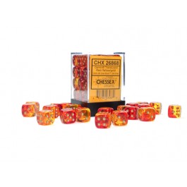 Chessex 12mm d6 (36) Gemini Translucent - Red-Yellow/Gold