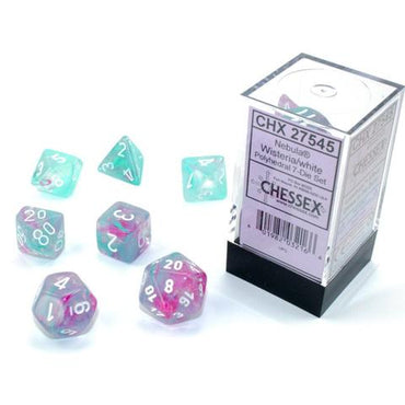 Chessex 7-Die Set Nebula Luminary - Wisteria/White