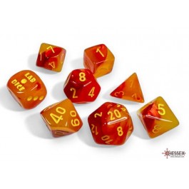 Chessex 7-Die Set Luminary Gemini - Yellow-Red/Yellow