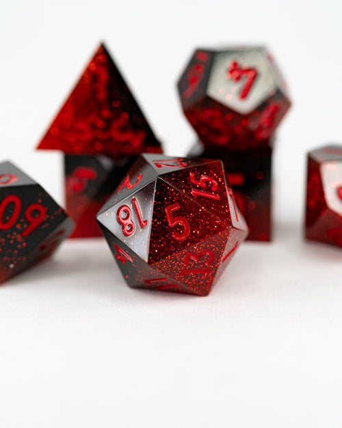 Red Wedding | 7 Piece Sharp Edge Dice Set