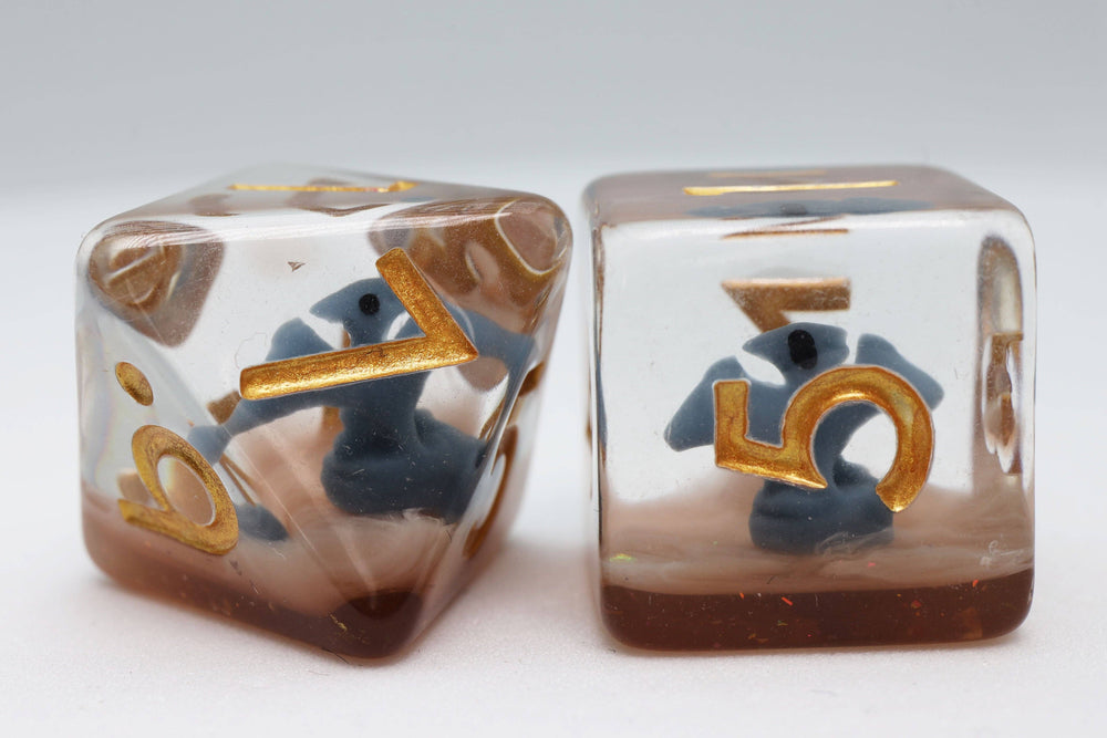 Blue Pterodactyl RPG Dice Set