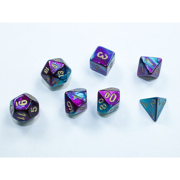 Chessex 7-Die Set Mini Gemini - Purple-Teal/Gold