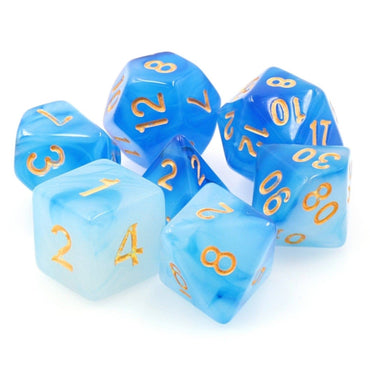 Blue Milky RPG Dice Set