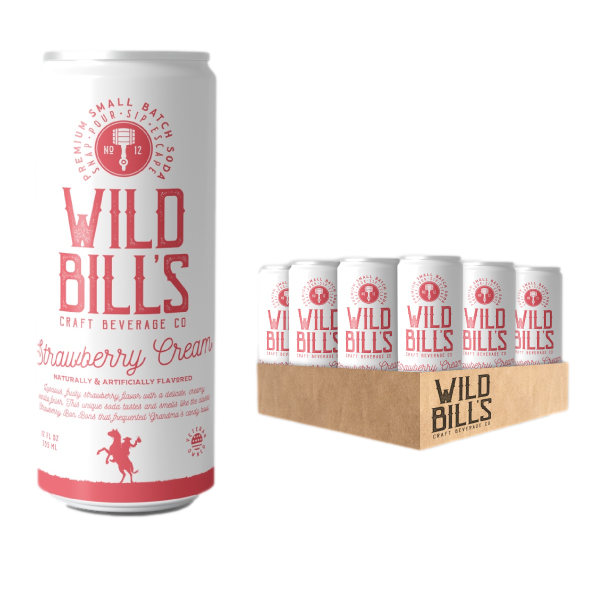 Wild Bill's - Strawberry Cream: Premium Cane Sugar Soda