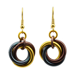 Knotted Metal Large Knot Earring - Steampunk