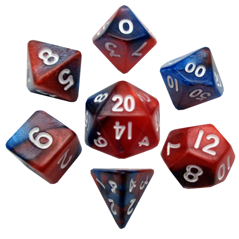 10mm Mini Dice Acrylic Polyhedral Set (24 Options): Ethereal Green with White Numbers