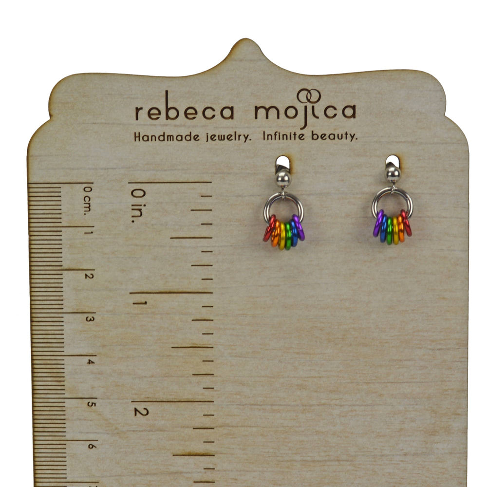 Bear Pride Flag - Tiny Chainmaille Earring