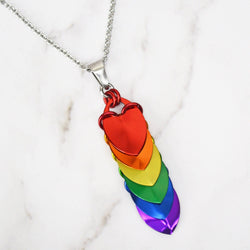 LGBTQ Rainbow Pride - Long Chevron Pendant: Shiny