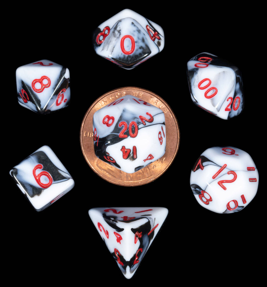 10mm Mini Dice Acrylic Polyhedral Set (24 Options): Stardust Turquoise