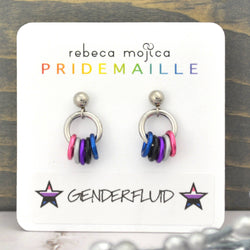 Genderfluid Pride - Tiny Hoop Flag Earring