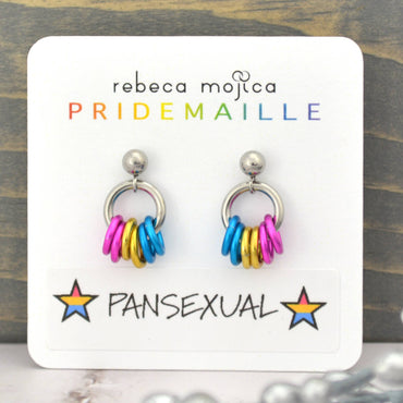 Pansexual Pride - Tiny Hoop Flag Earring