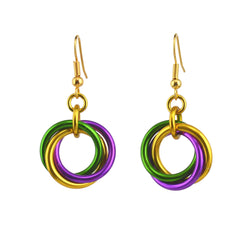 Mardi Gras Large Knot Earring