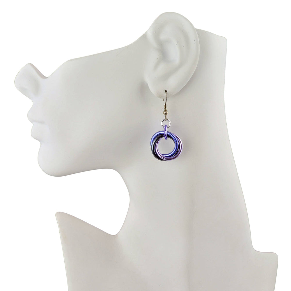 Knotted Metal Large Knot Earring - Purple Goth