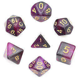 Black & Purple Galaxy RPG Dice Set