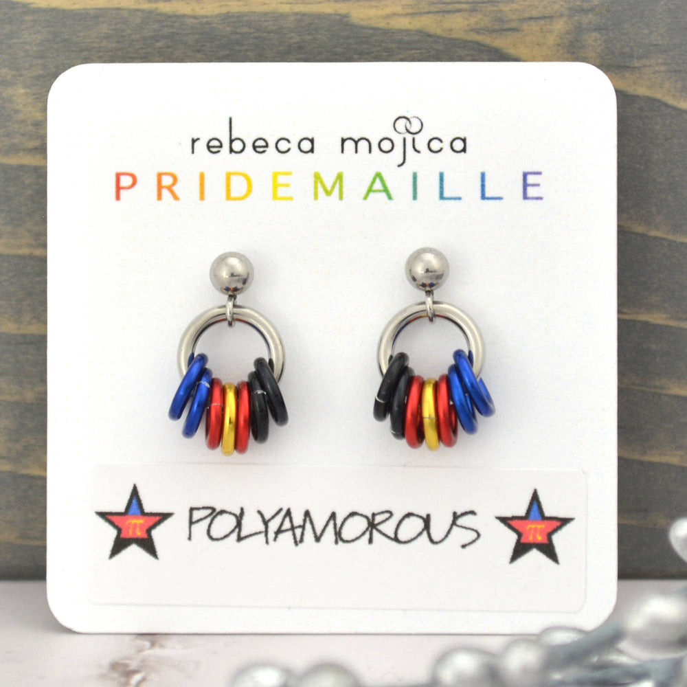 Polyamorous Pride - Tiny Hoop Flag Earring