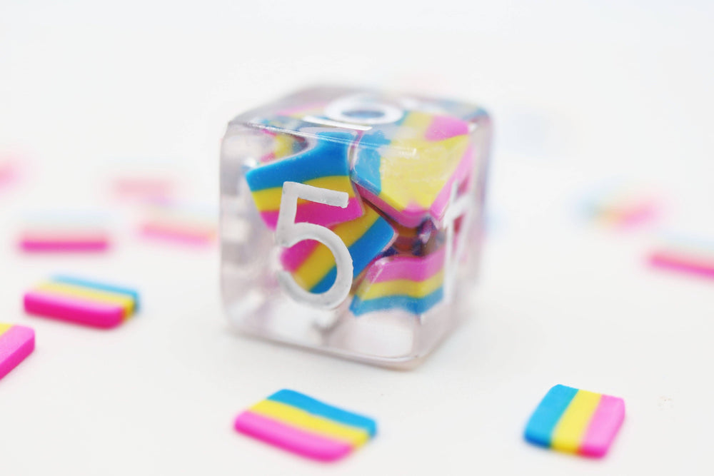 Pansexual Flag RPG Dice Set