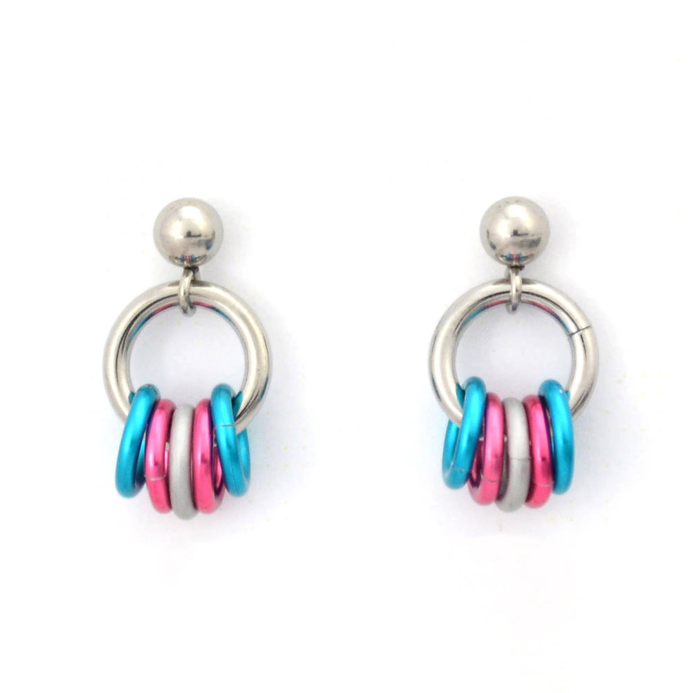 Transgender Pride - Tiny Hoop Flag Earring: Bold