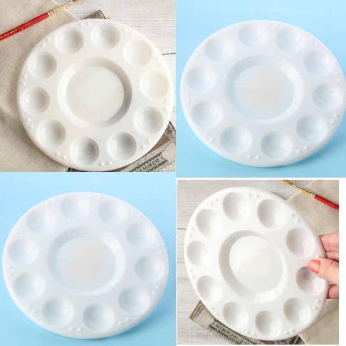 10 Well Round Plastic Paint Palette - 7