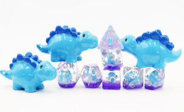 Blue Stegosaurus RPG Dice Set