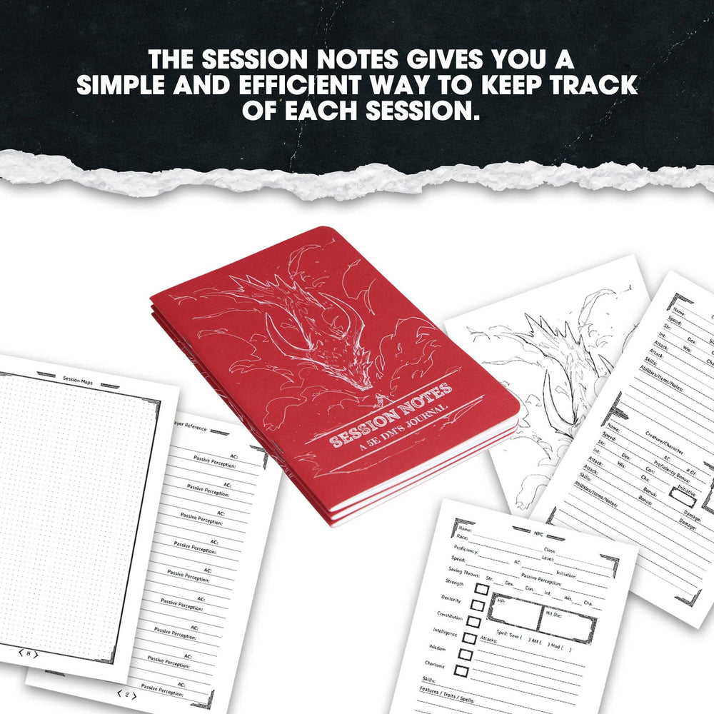 DM Journal Set – RPG Campaign Notebooks for D&D Game Masters: Black