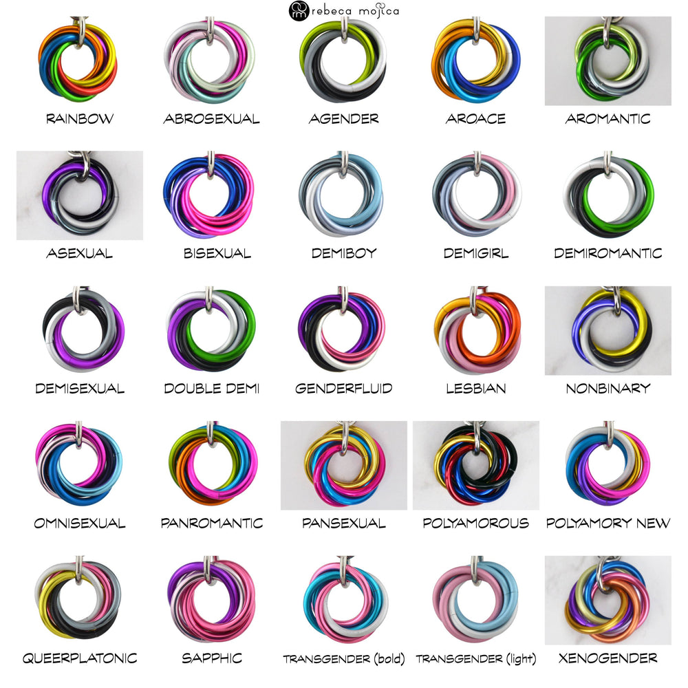 LGBTQ Pride Small Swirl Pendant - 24+ Flags: Demisexual