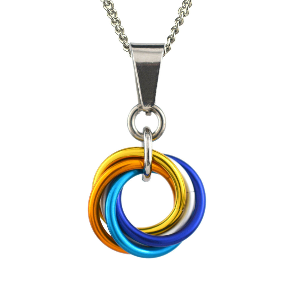 LGBTQ Pride Small Swirl Pendant - 24+ Flags: Genderfluid