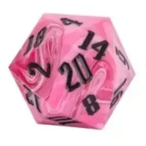 Huge D20 55mm - Marble: Marble Pink/Black