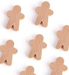Mini Wood Holiday Cutouts - Pack of 10 - Select Shape: Gingerbread - 1-1/4" x 1-3/4" x 3/16" Thick