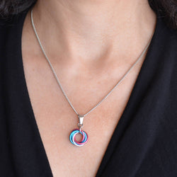 Transgender Pride Pendant - Small Swirl: Light