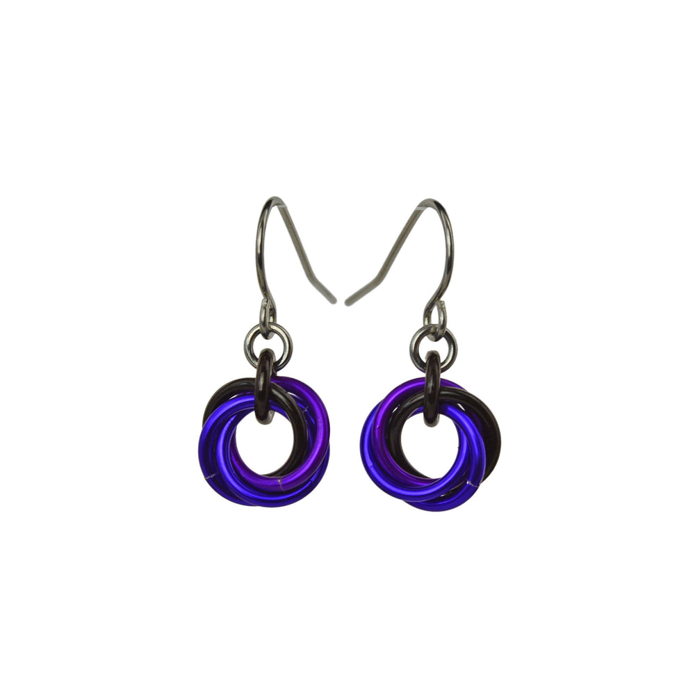 Knotted Metal Mini Earring - Purple Goth