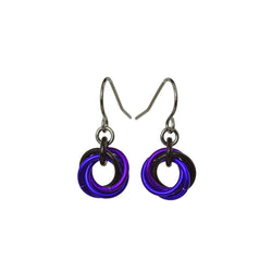Knotted Metal Mini Earring - Purple Goth
