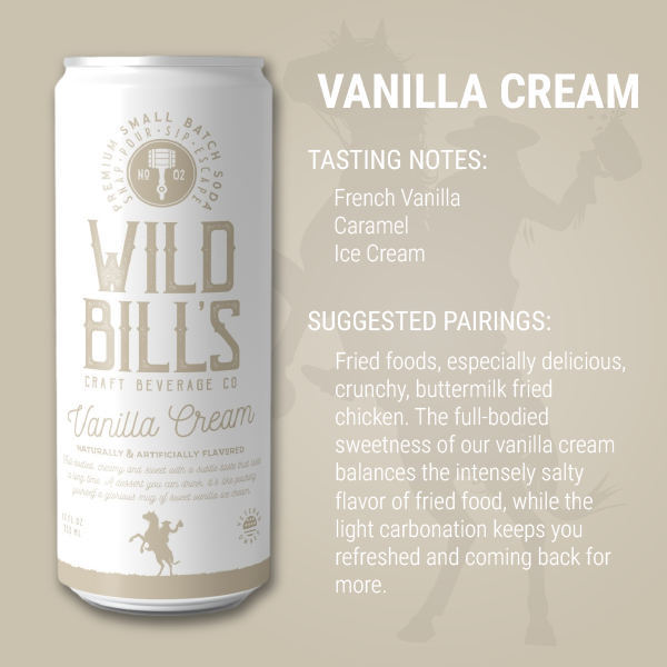 Wild Bill's - Vanilla Cream: Premium Cane Sugar Soda