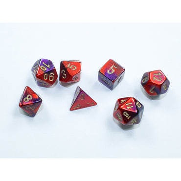Chessex 7-Die Set Mini Gemini - Purple-Red/Gold