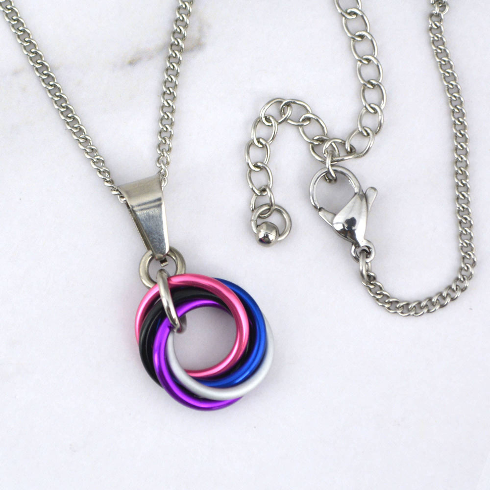 Genderfluid Pride Pendant - Small Swirl